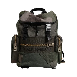 Military Green Patchwork Travel Backpack Bag