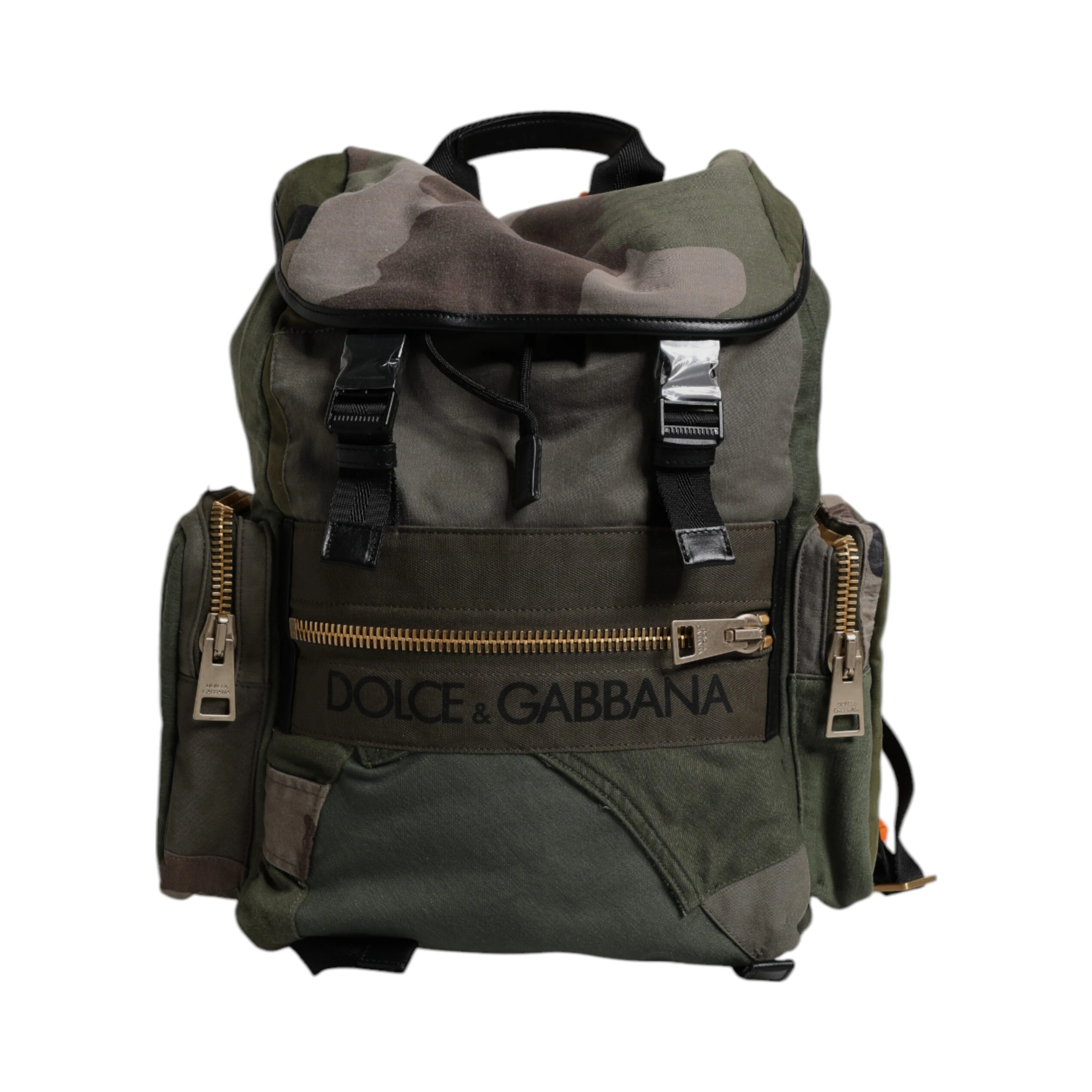 Military Green Patchwork Travel Backpack Bag