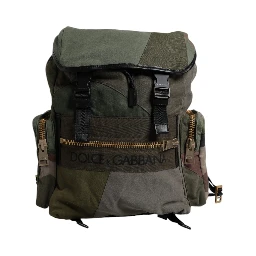 Military Green Patchwork Travel Backpack Bag
