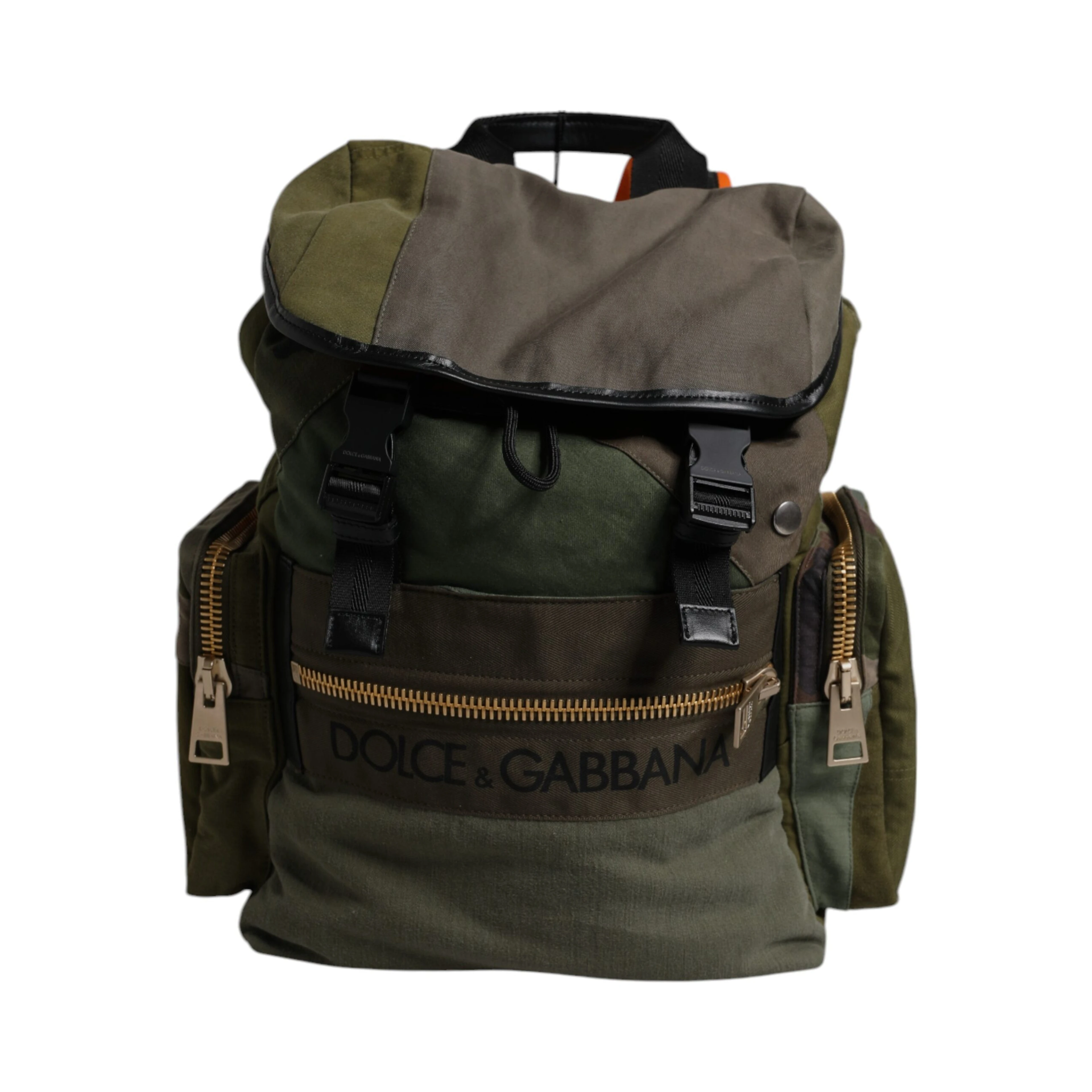Military Green Patchwork Travel Backpack Bag