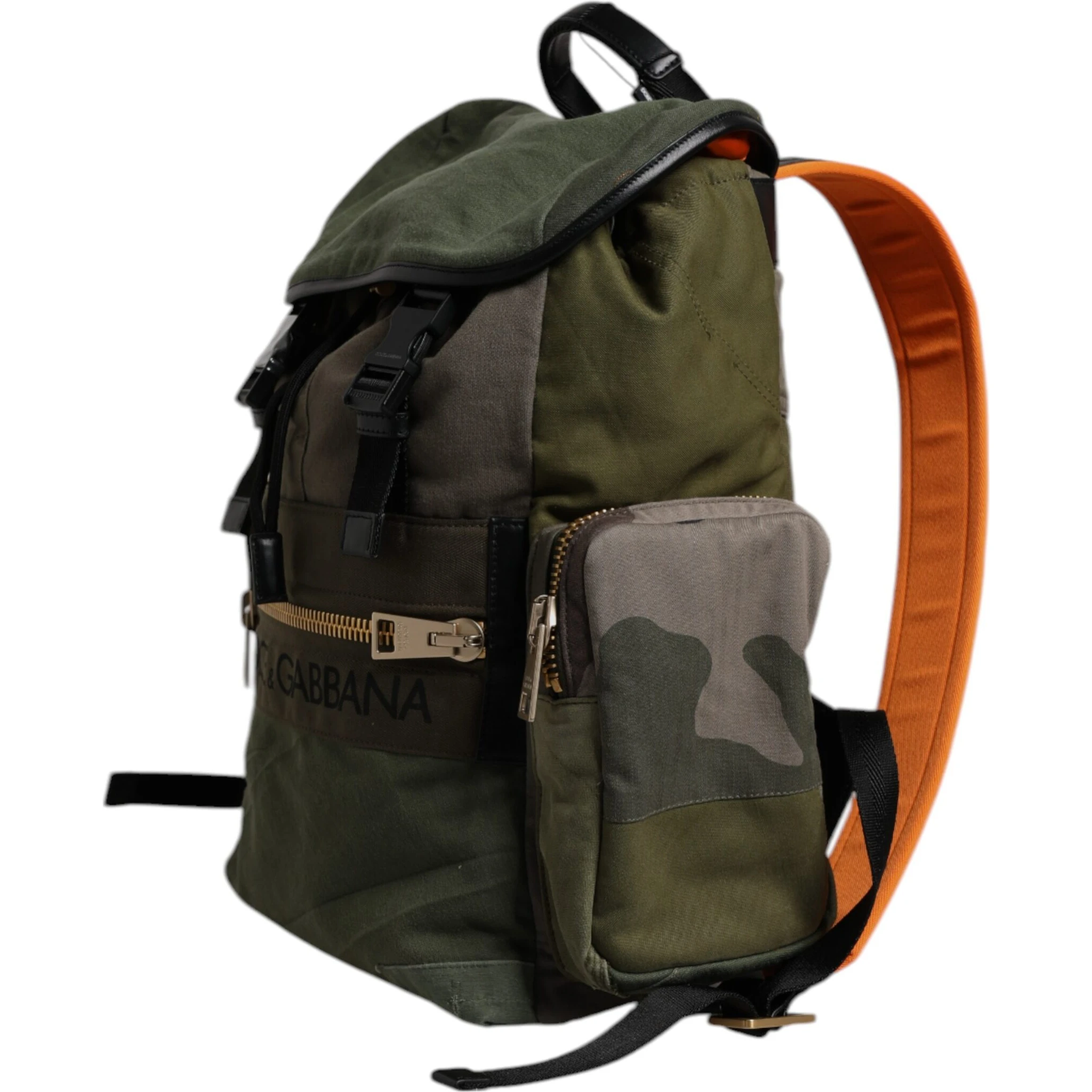 Military Green Patchwork School Backpack Bag