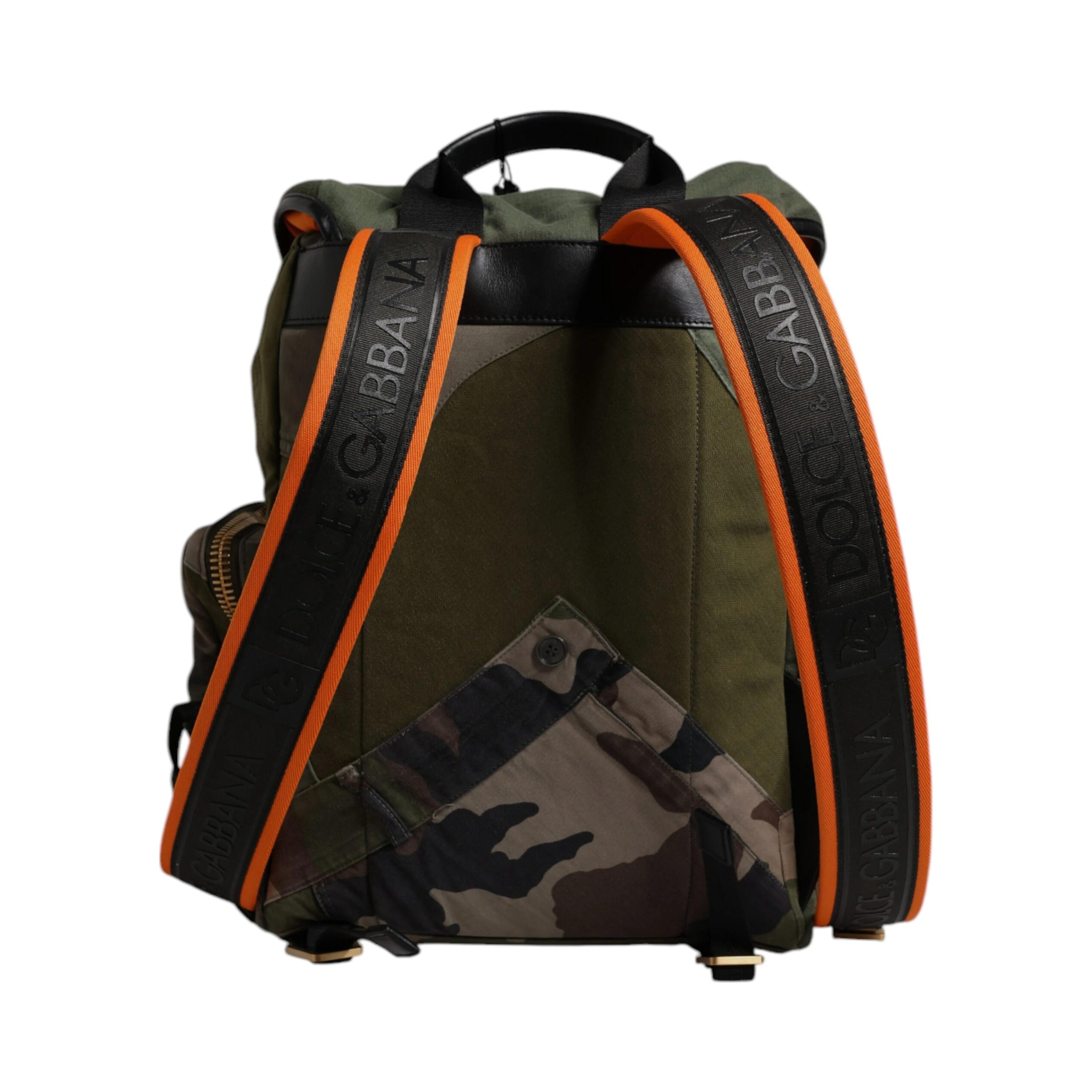 Military Green Patchwork School Backpack Bag