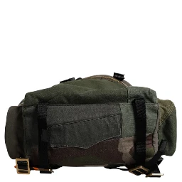 Military Green Patchwork School Backpack Bag