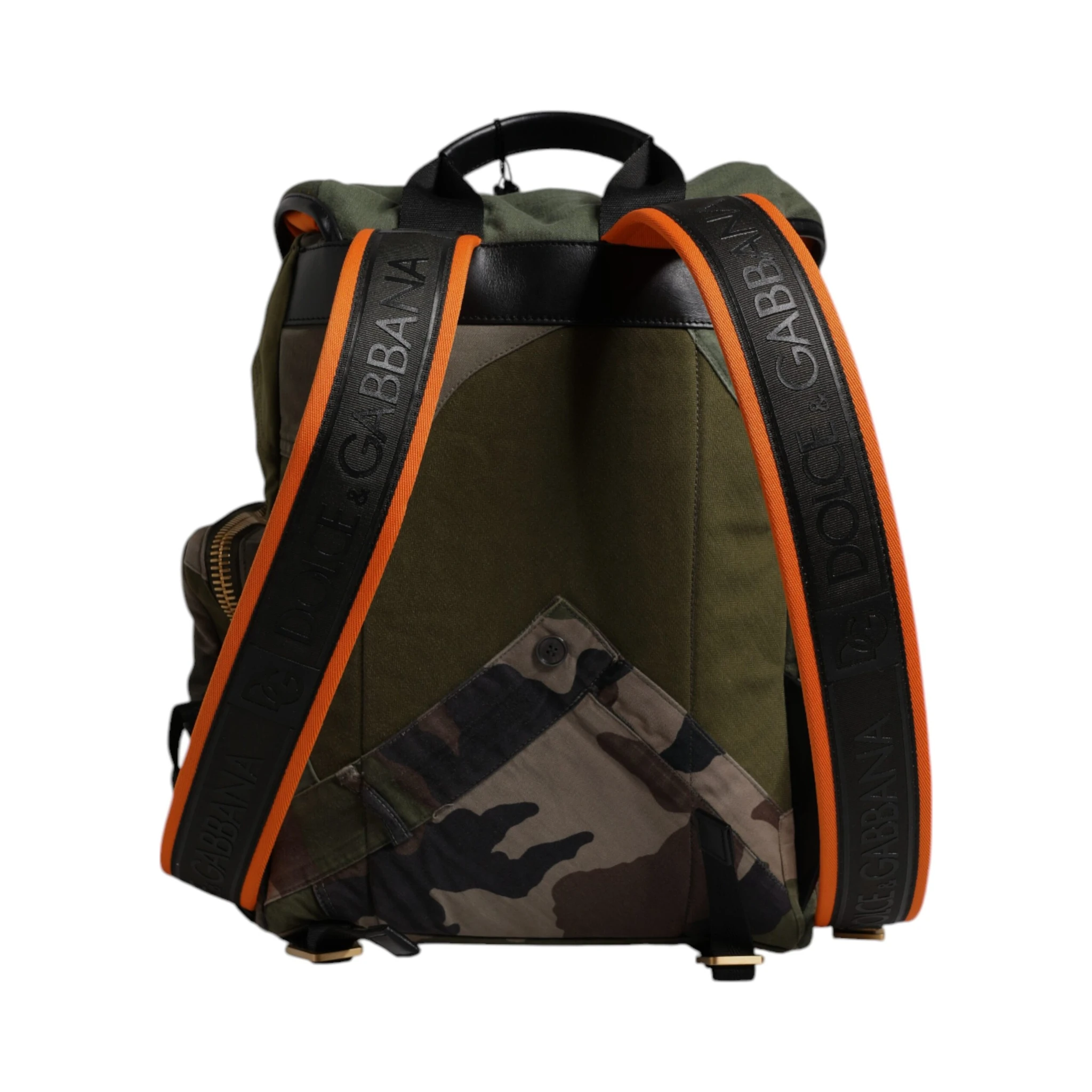 Military Green Patchwork School Backpack Bag