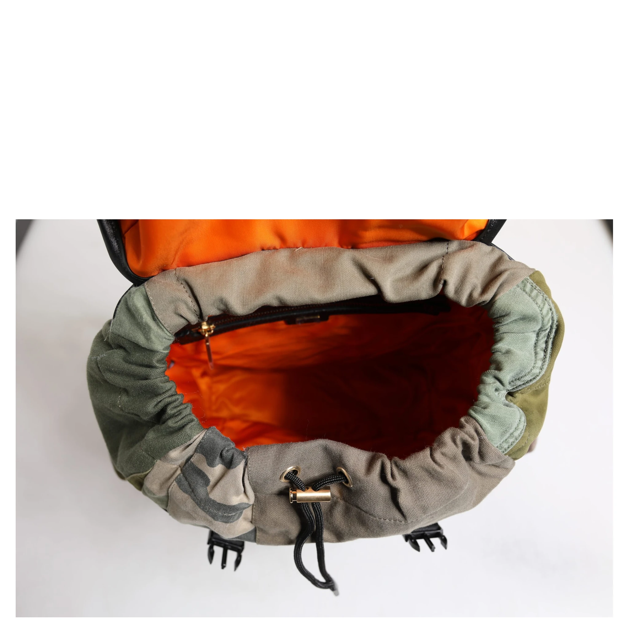 Military Green Patchwork School Backpack Bag