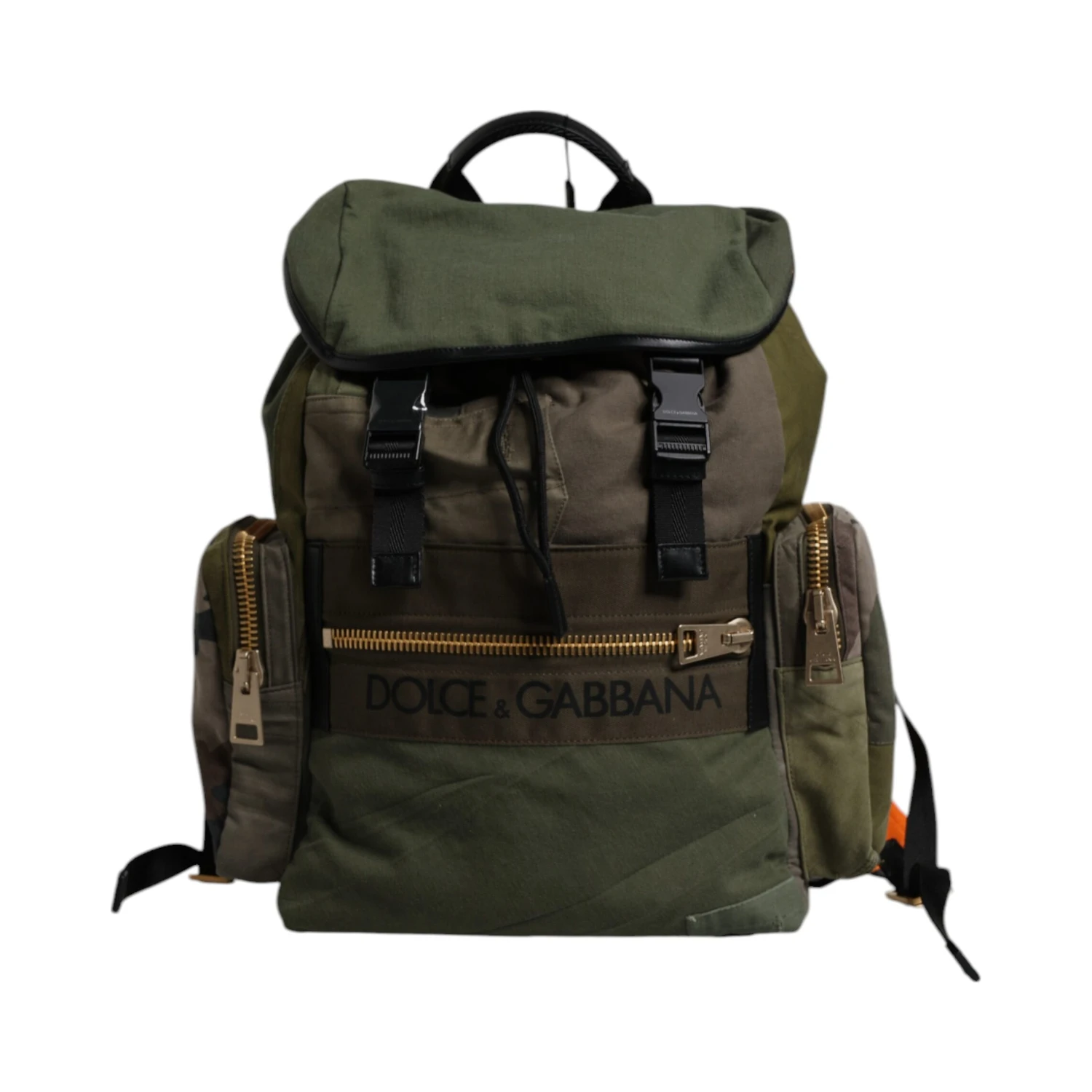 Military Green Patchwork Travel Backpack Bag