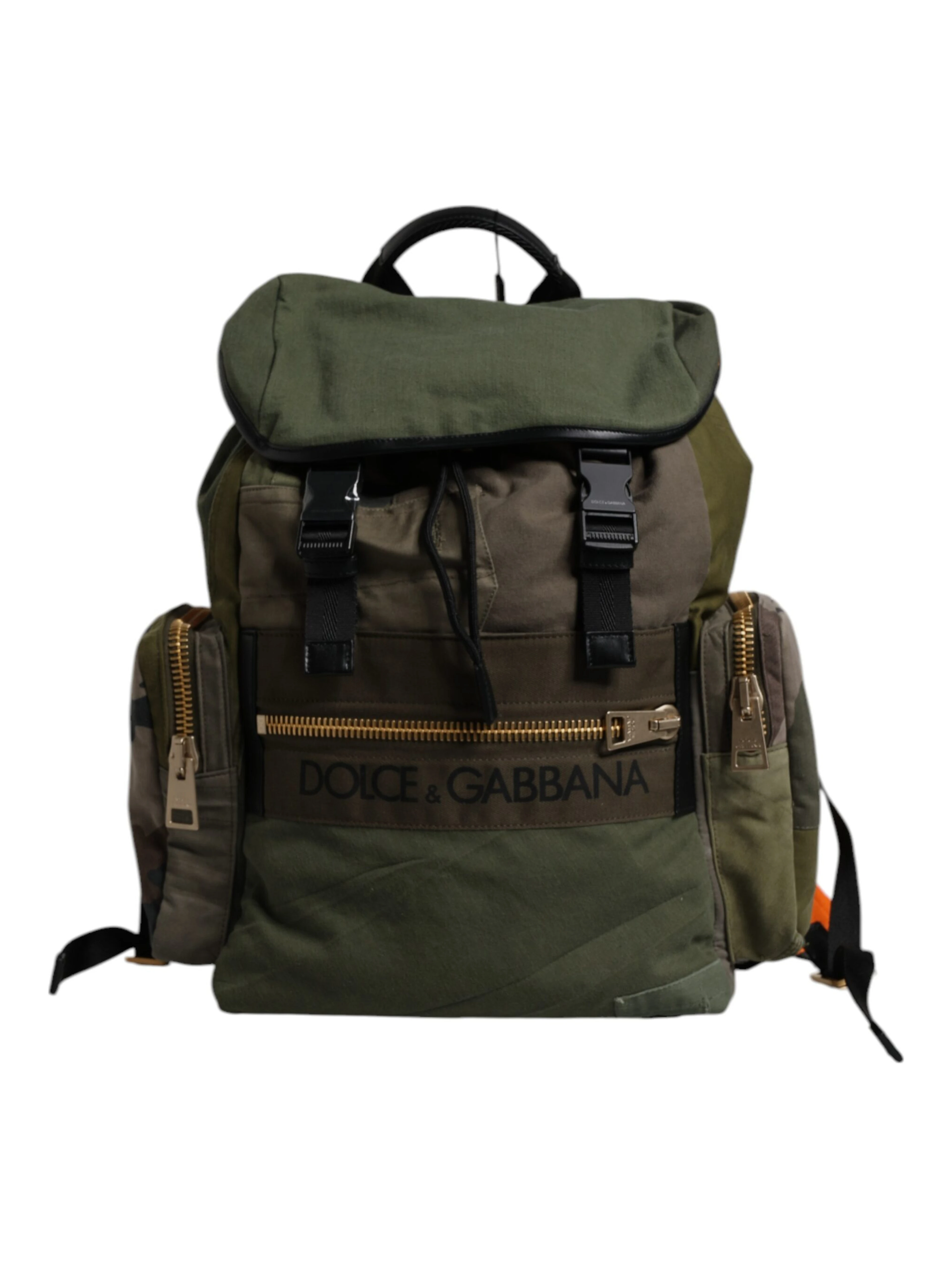 Military Green Patchwork Travel Backpack Bag