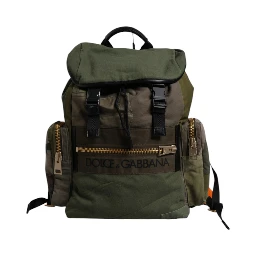 Military Green Patchwork Travel Backpack Bag