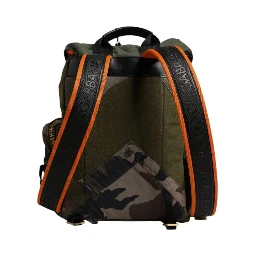 Military Green Patchwork Travel Backpack Bag