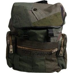 Military Green Patchwork Travel Backpack Bag