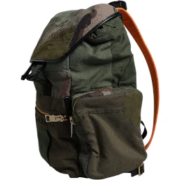 Military Green Patchwork Travel Backpack Bag