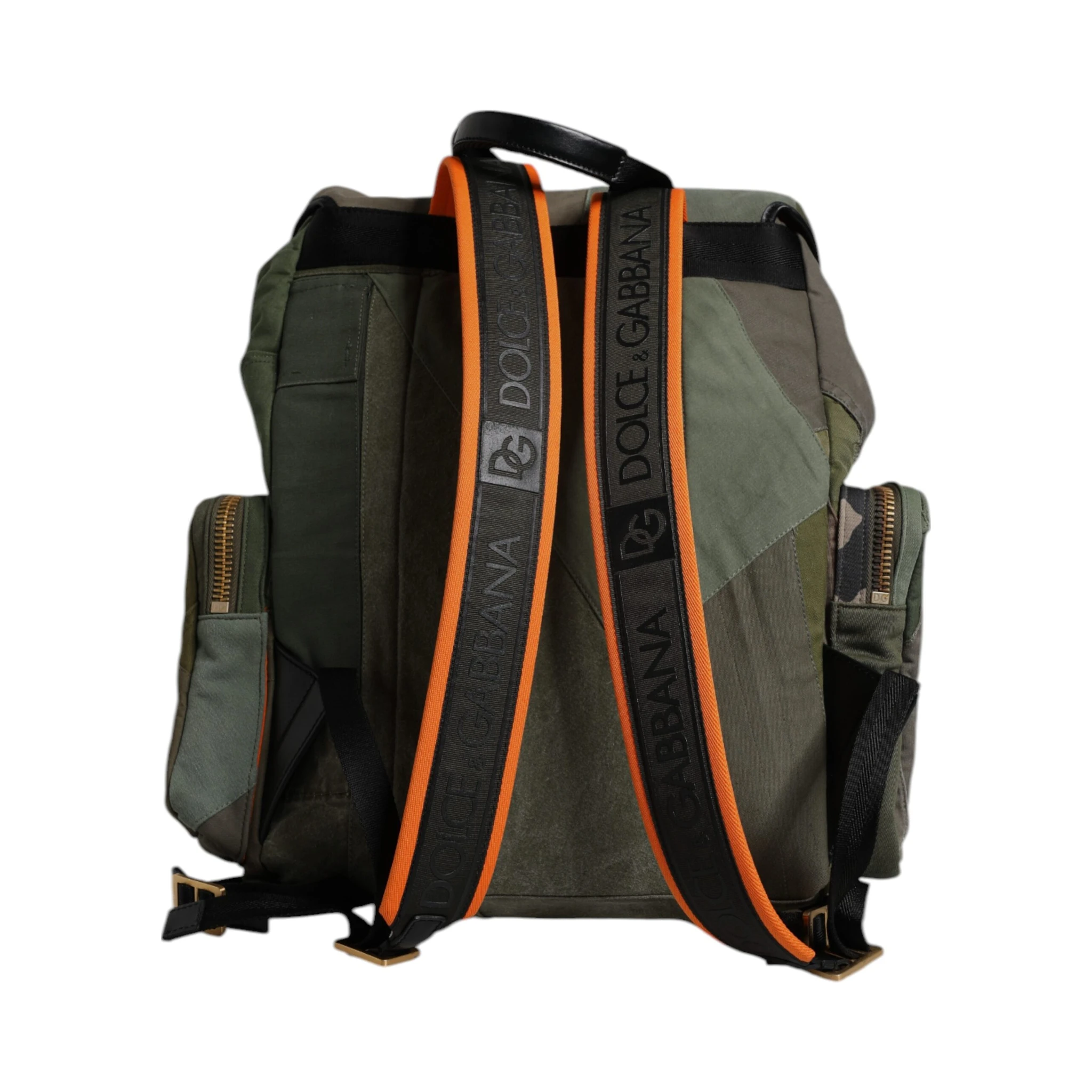 Military Green Patchwork Travel Backpack Bag