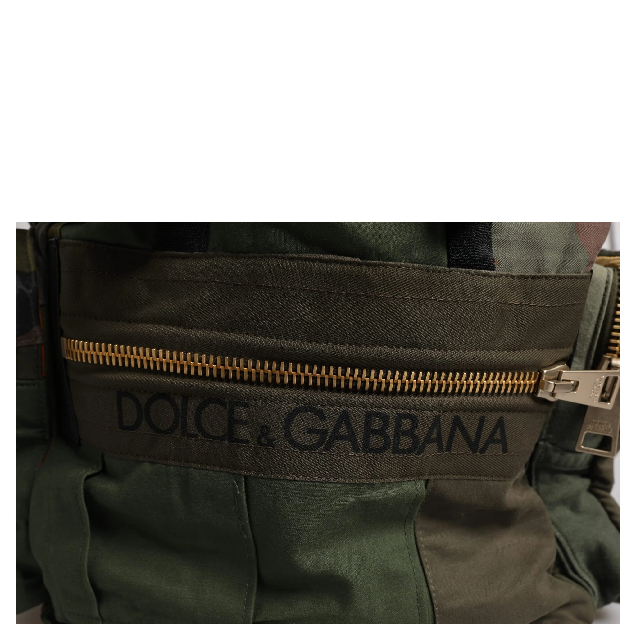 Military Green Patchwork Travel Backpack Bag