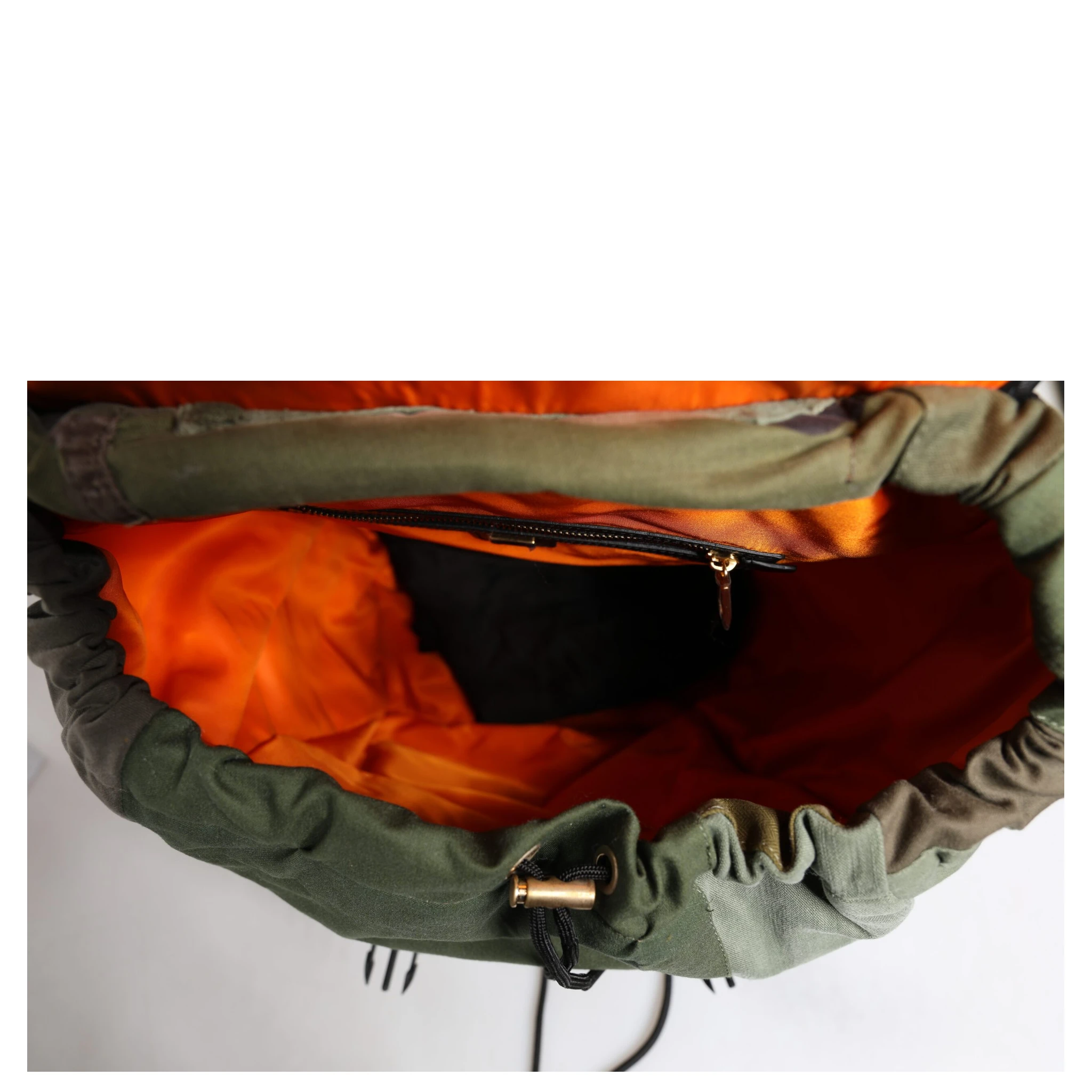 Military Green Patchwork Travel Backpack Bag