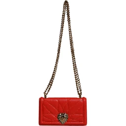 Red Quilted Devotion Crossbody Chain Phone Cover Bag