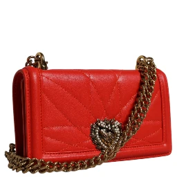 Red Quilted Devotion Crossbody Chain Phone Cover Bag