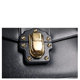 Black Calfskin Leather Shoulder Strap Bag