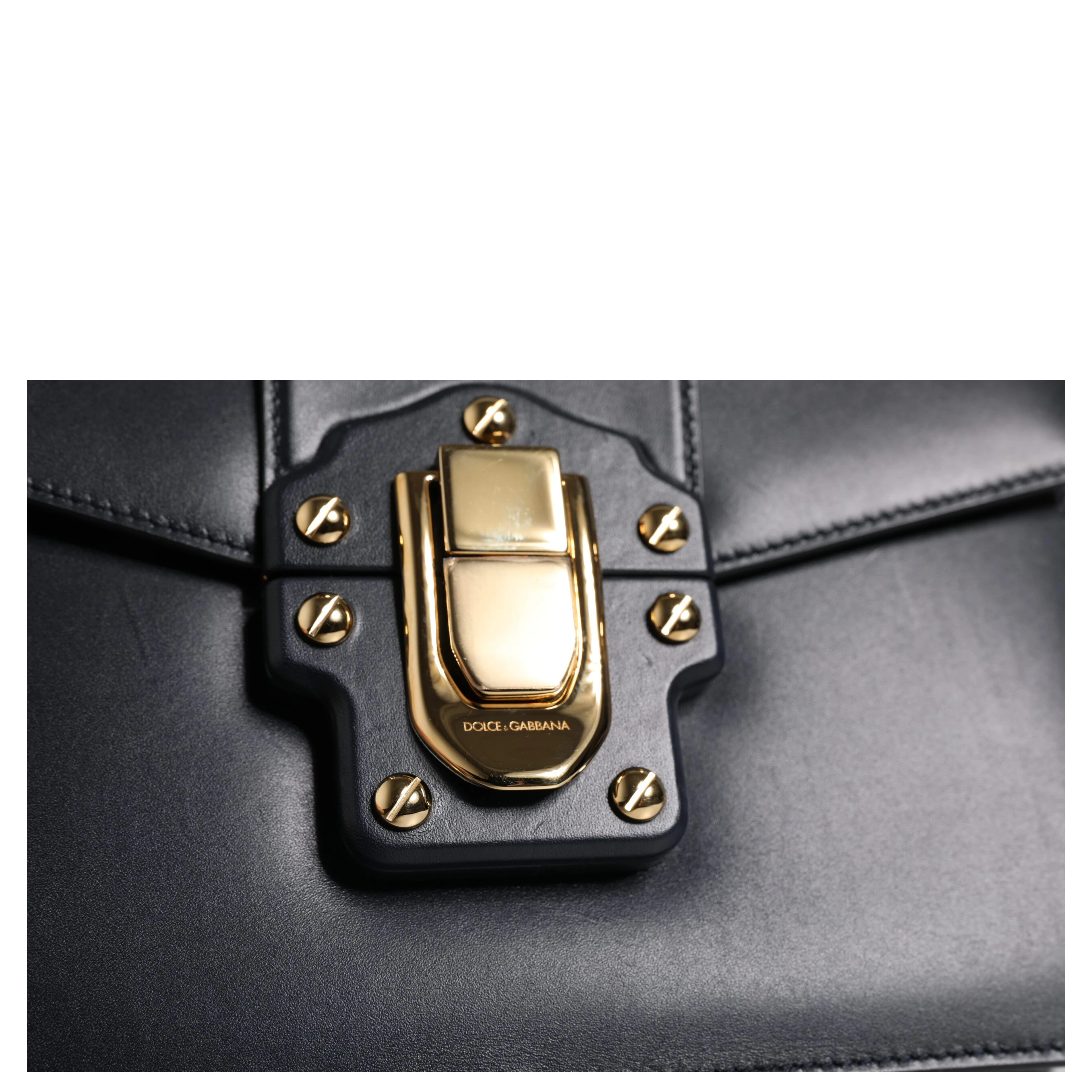 Black Calfskin Leather Shoulder Strap Bag
