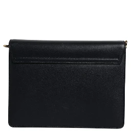 Black Calfskin Leather Shoulder Strap Bag