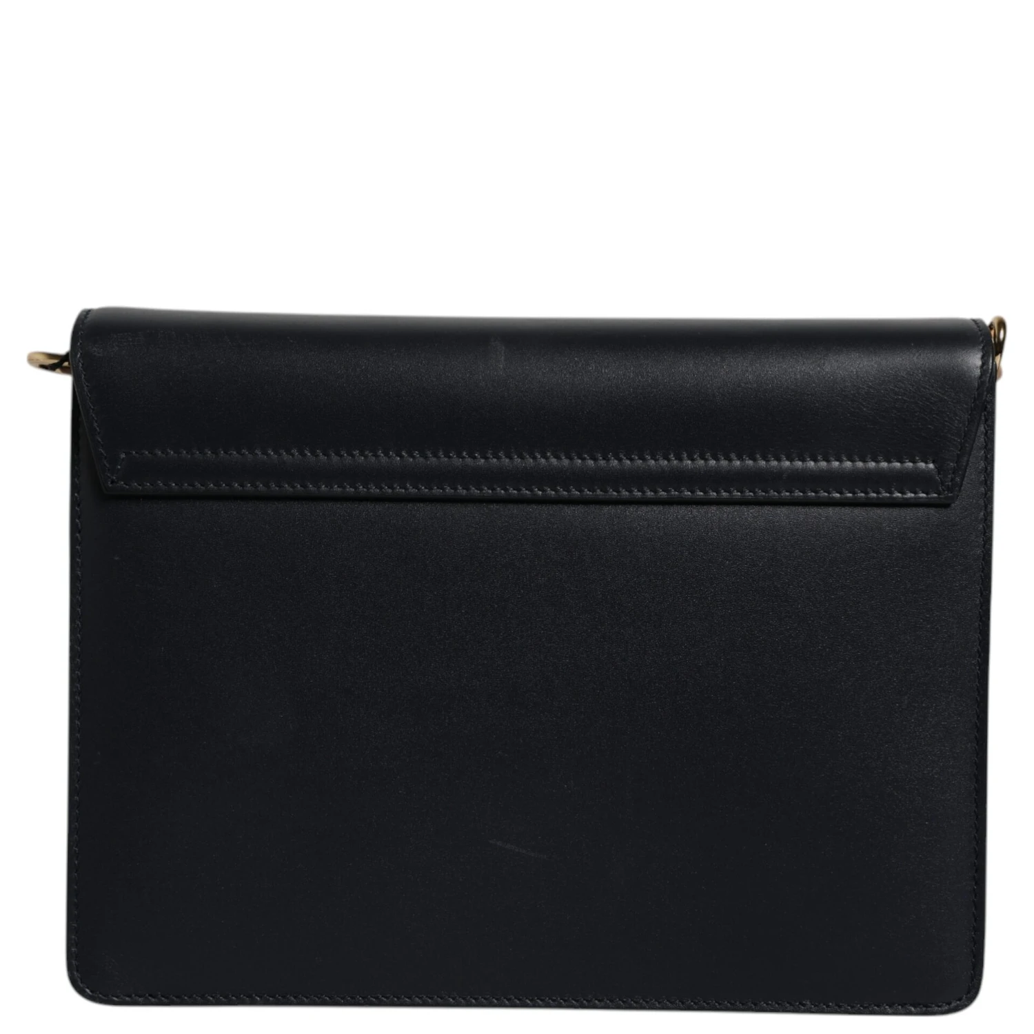 Black Calfskin Leather Shoulder Strap Bag
