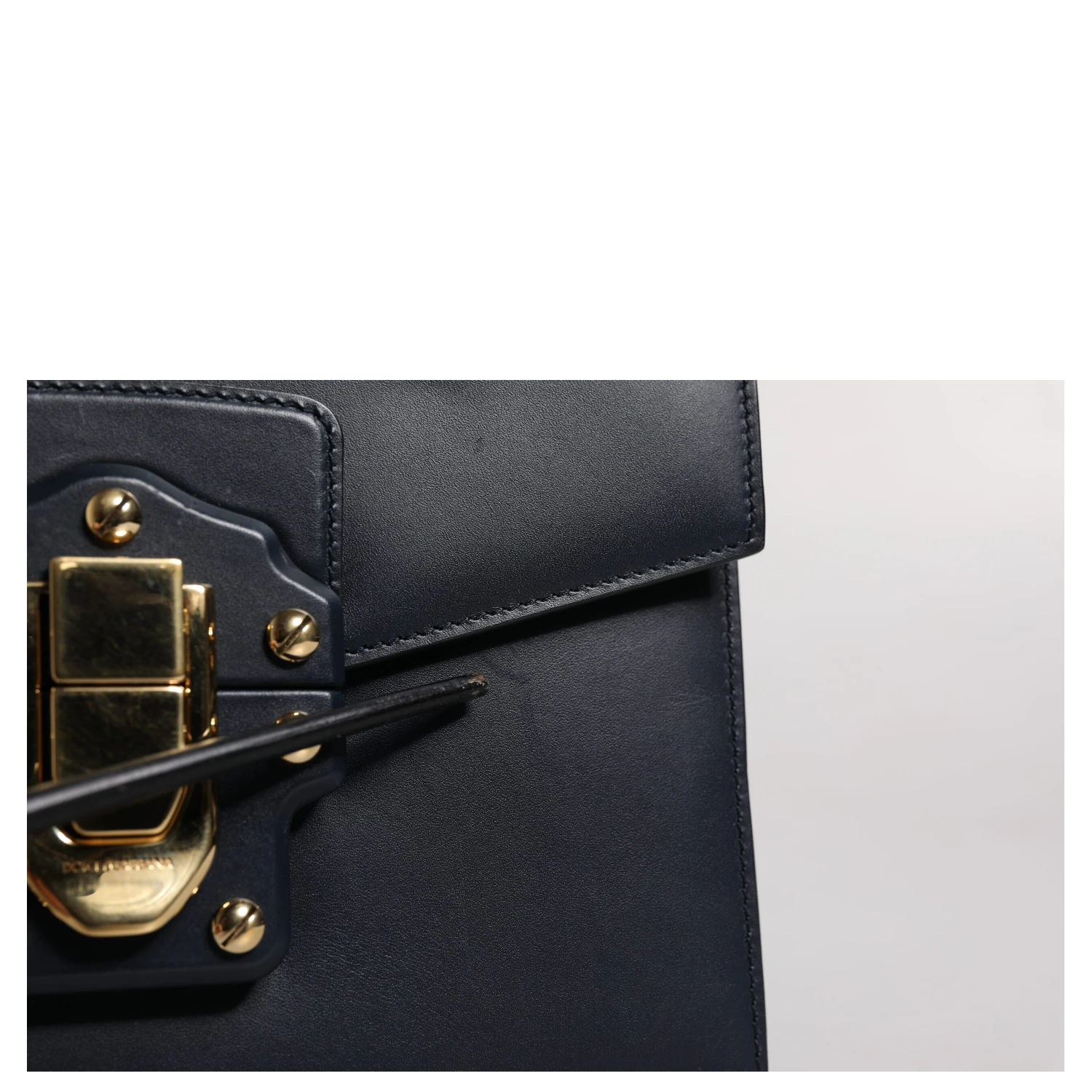 Black Calfskin Leather Shoulder Strap Bag
