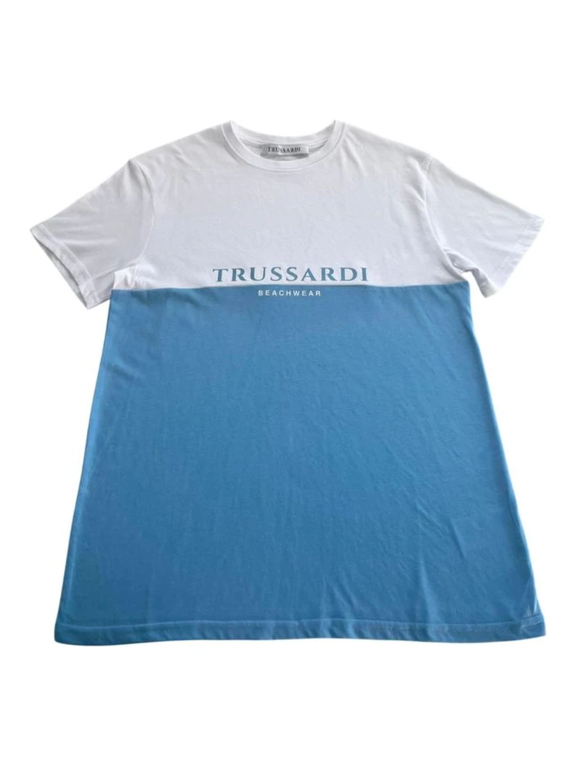 Light Blue Polyester T-Shirt