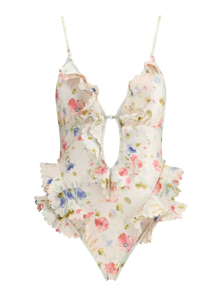 Multicolor Lycra One-Piece Swimsuit