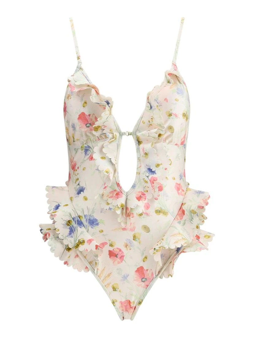 Multicolor Lycra One-Piece Swimsuit