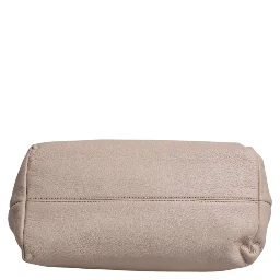 Light Pink Deer Leather Logo Plaque Tote Top Handle Bag