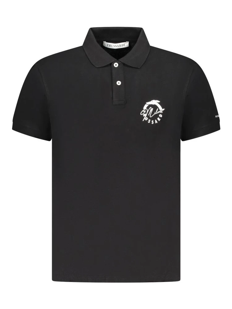 Black Cotton Polo Shirt