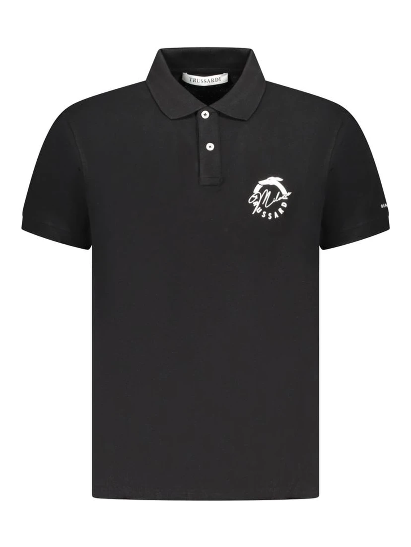 Black Cotton Polo Shirt