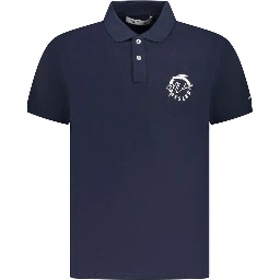Blue Cotton Polo Shirt