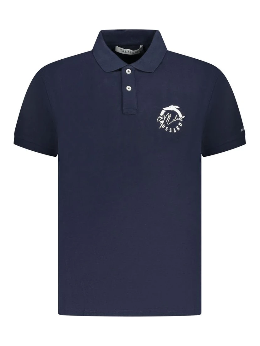 Blue Cotton Polo Shirt