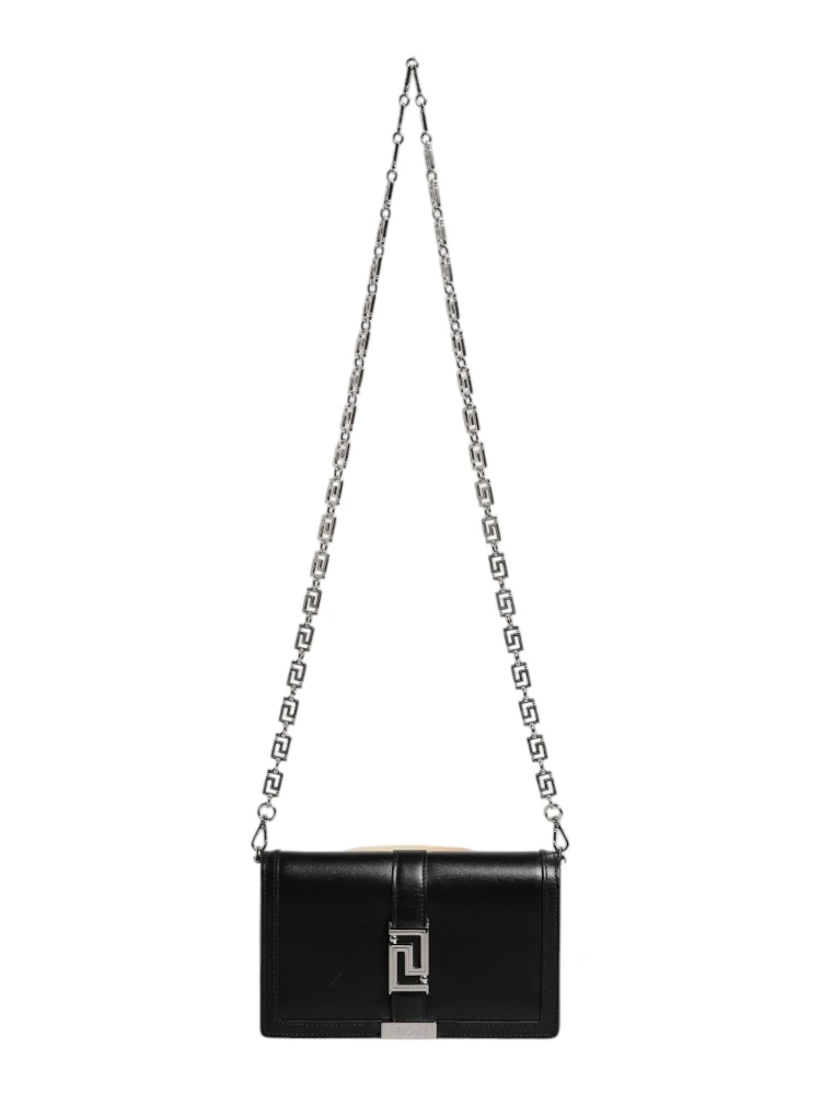 Black Calfskin Leather Chain Strap Shoulder Crossbody Bag alternative