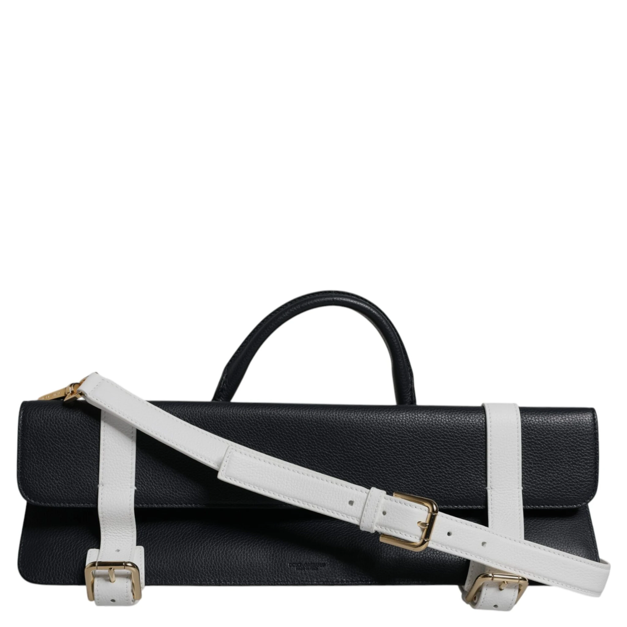 Blue White Calfskin Leather Crossbody Shoulder Bag