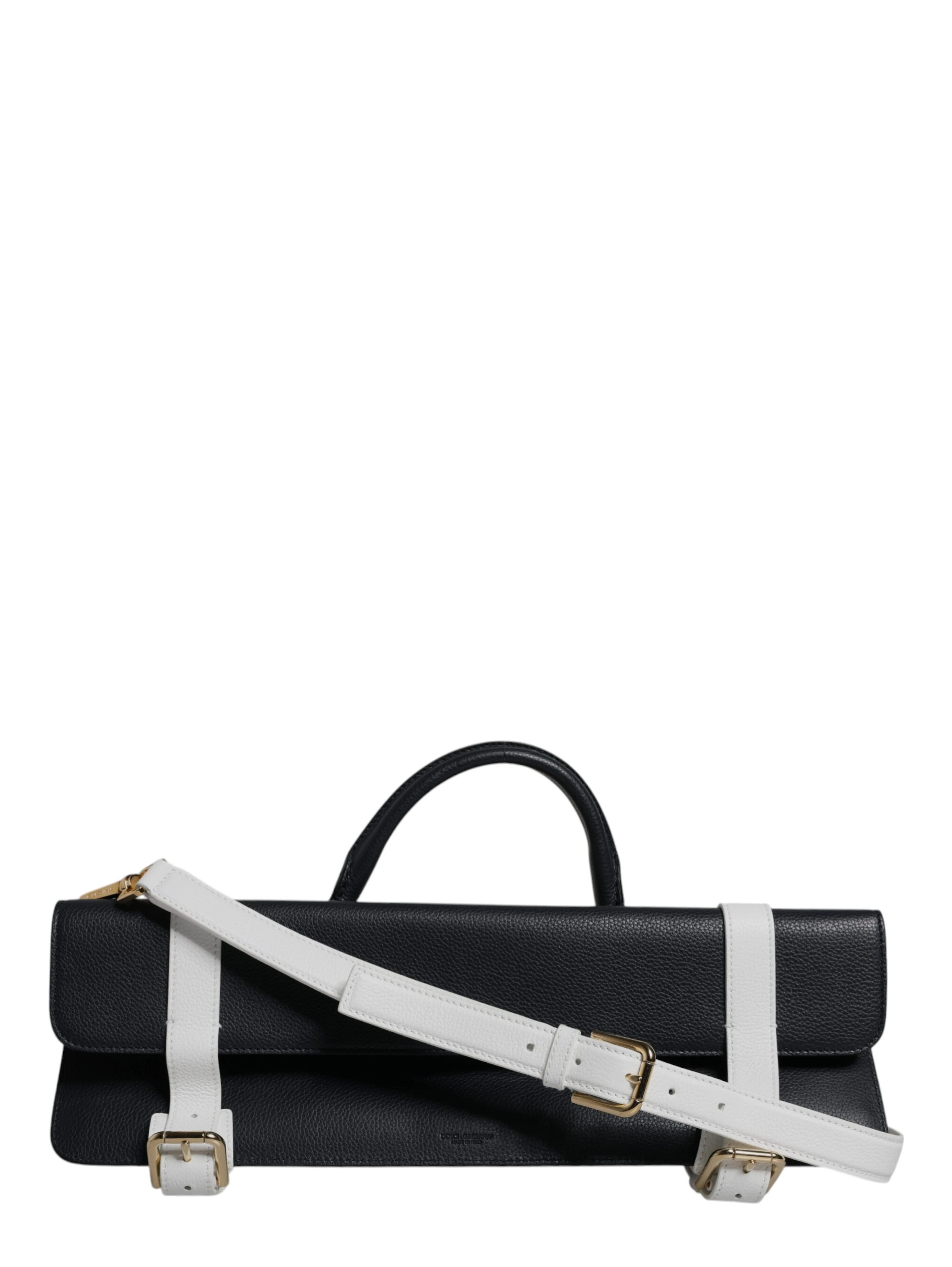 Blue White Calfskin Leather Crossbody Shoulder Bag