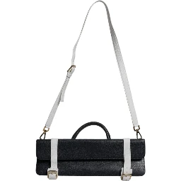 Blue White Calfskin Leather Crossbody Shoulder Bag