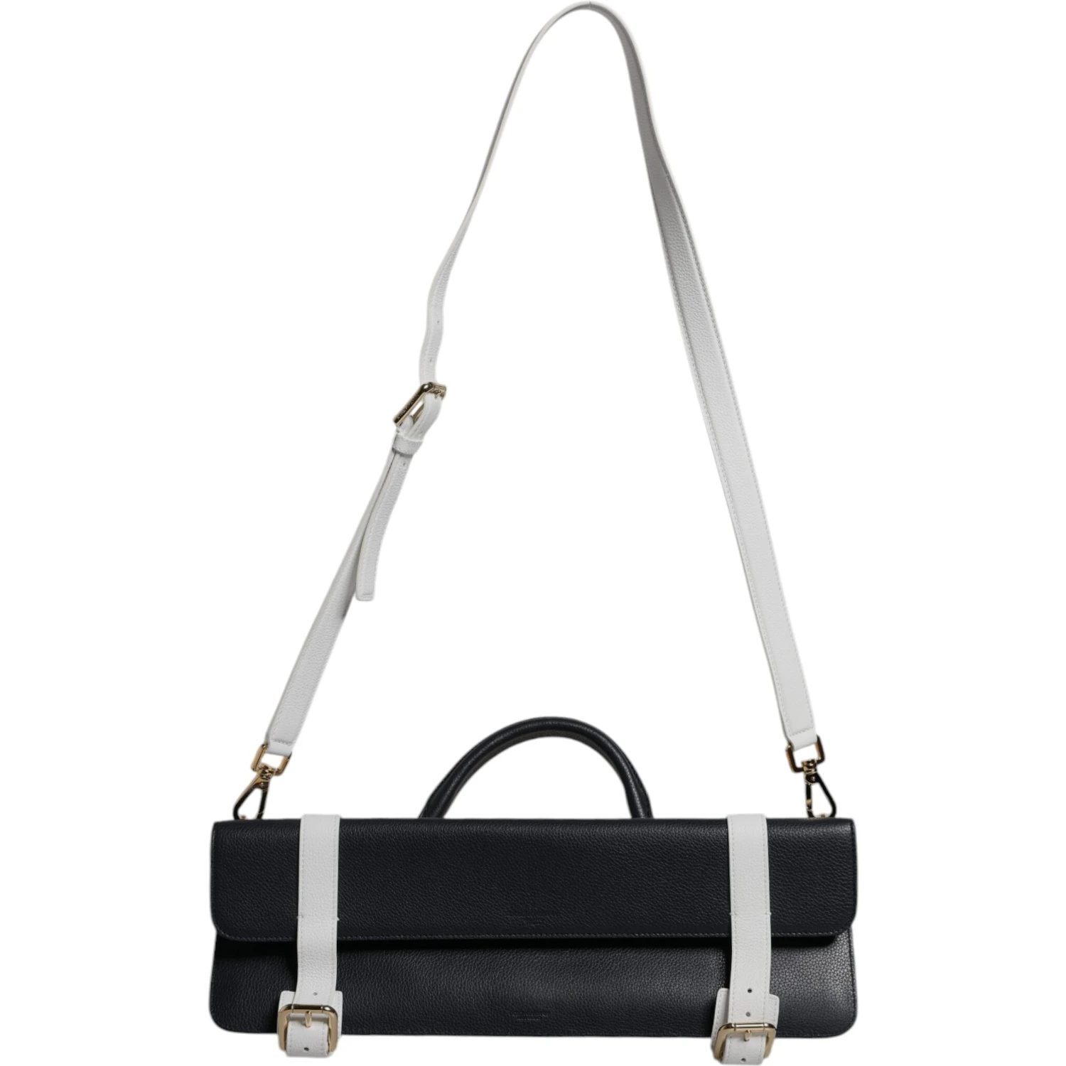 Blue White Calfskin Leather Crossbody Shoulder Bag