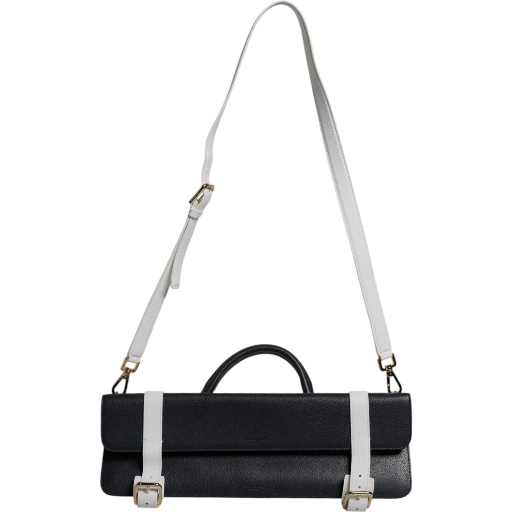 Blue White Calfskin Leather Crossbody Shoulder Bag