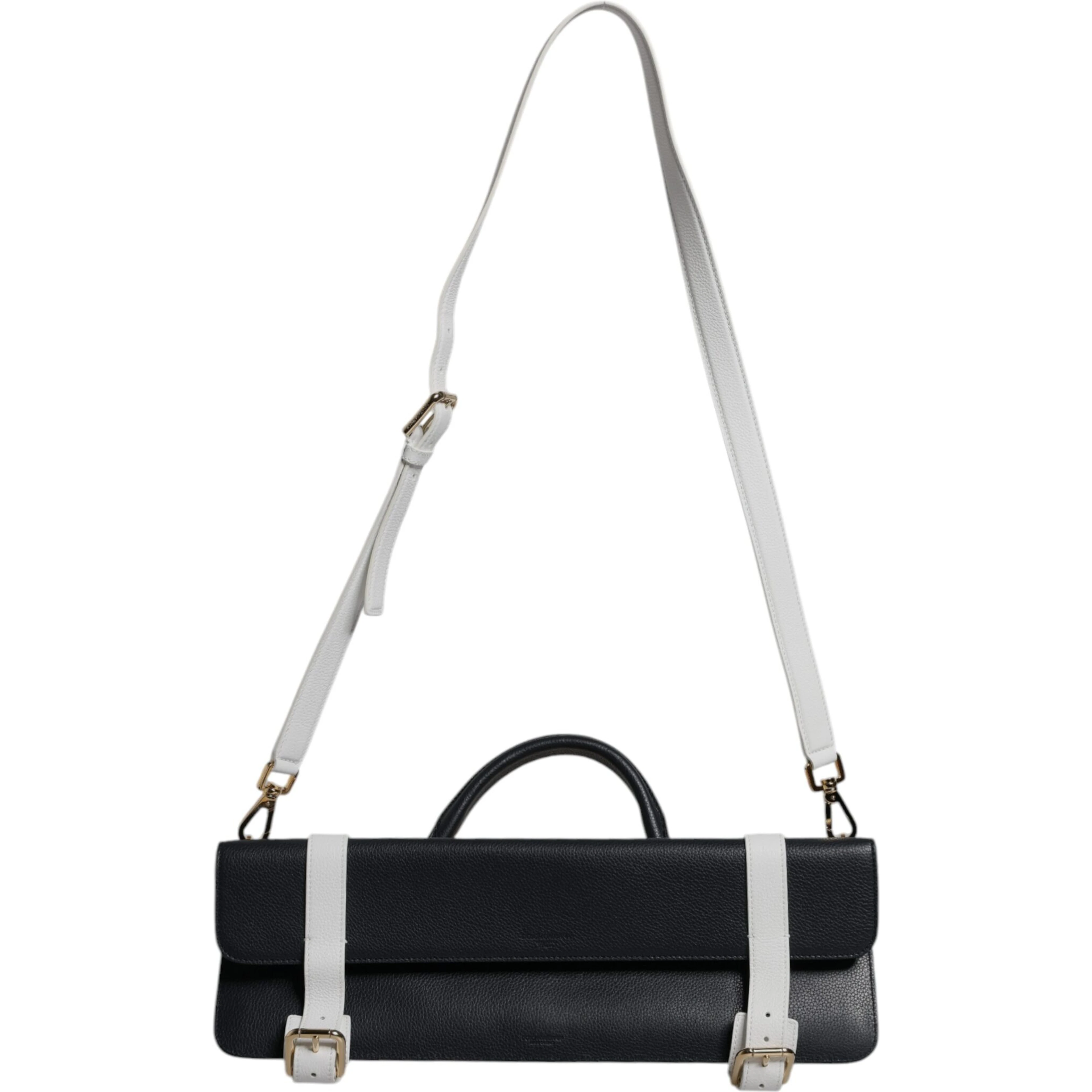 Blue White Calfskin Leather Crossbody Shoulder Bag