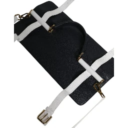 Blue White Calfskin Leather Crossbody Shoulder Bag