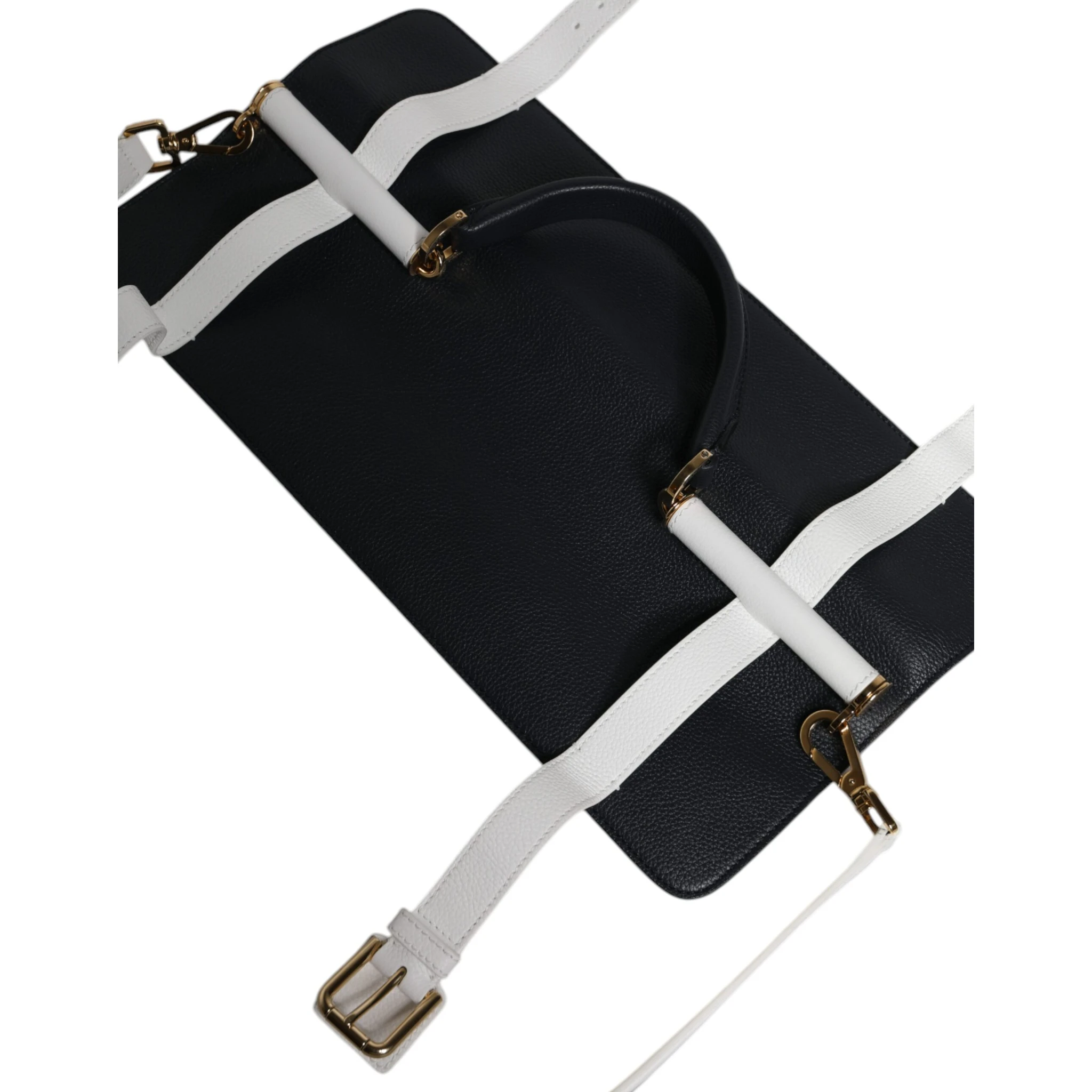 Blue White Calfskin Leather Crossbody Shoulder Bag