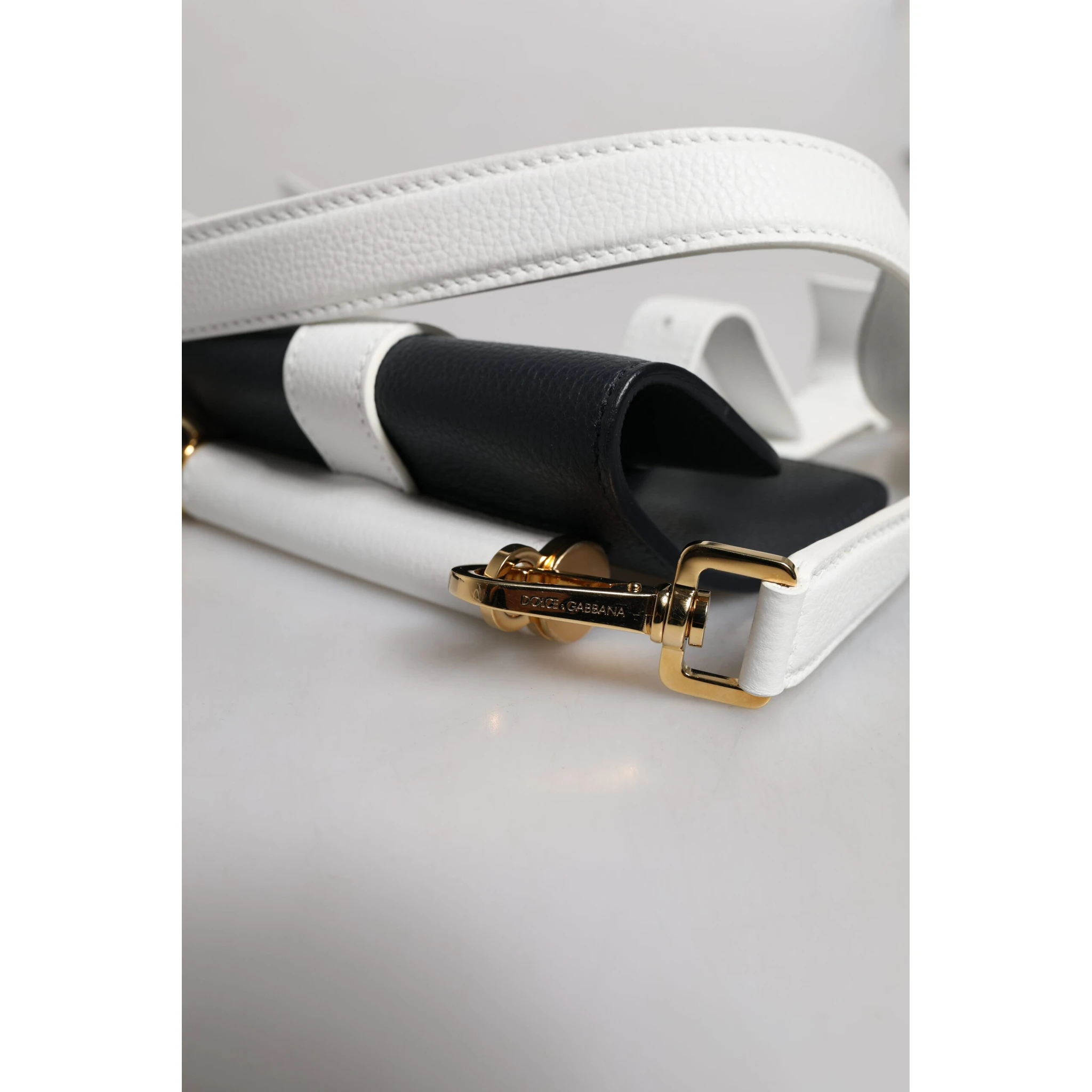 Blue White Calfskin Leather Crossbody Shoulder Bag