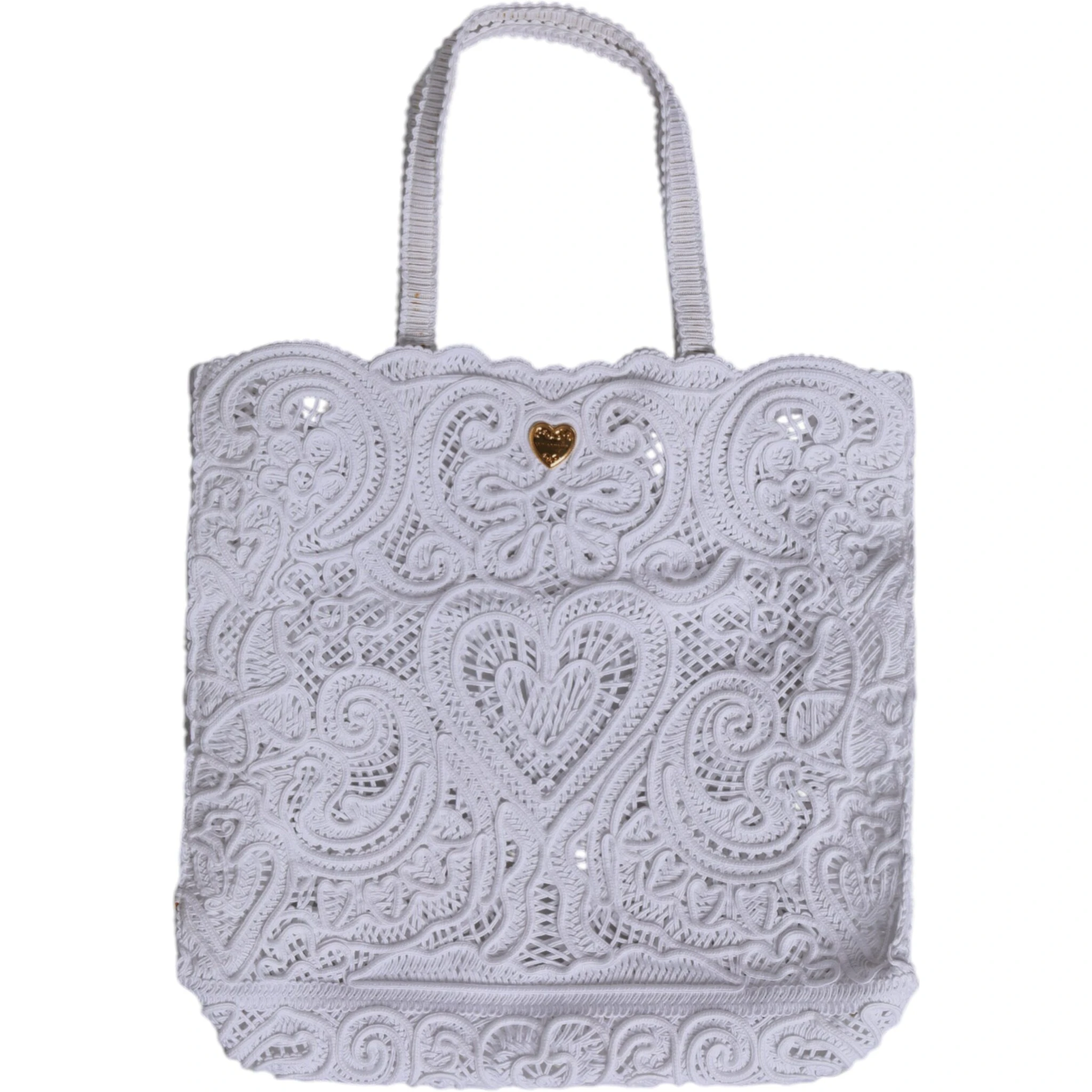 White Cordonetto Lace Beatrice Tote Shopping Bag