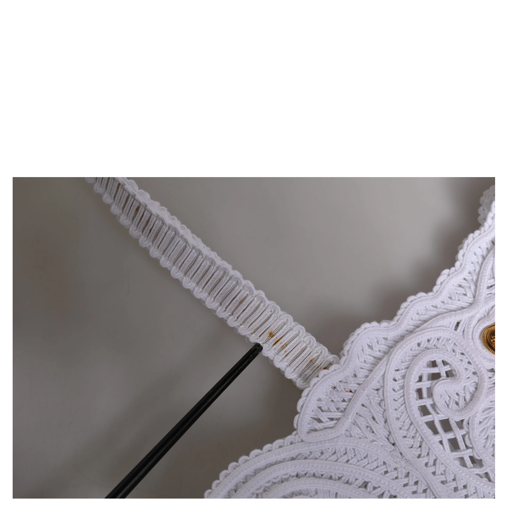 White Cordonetto Lace Beatrice Tote Shopping Bag