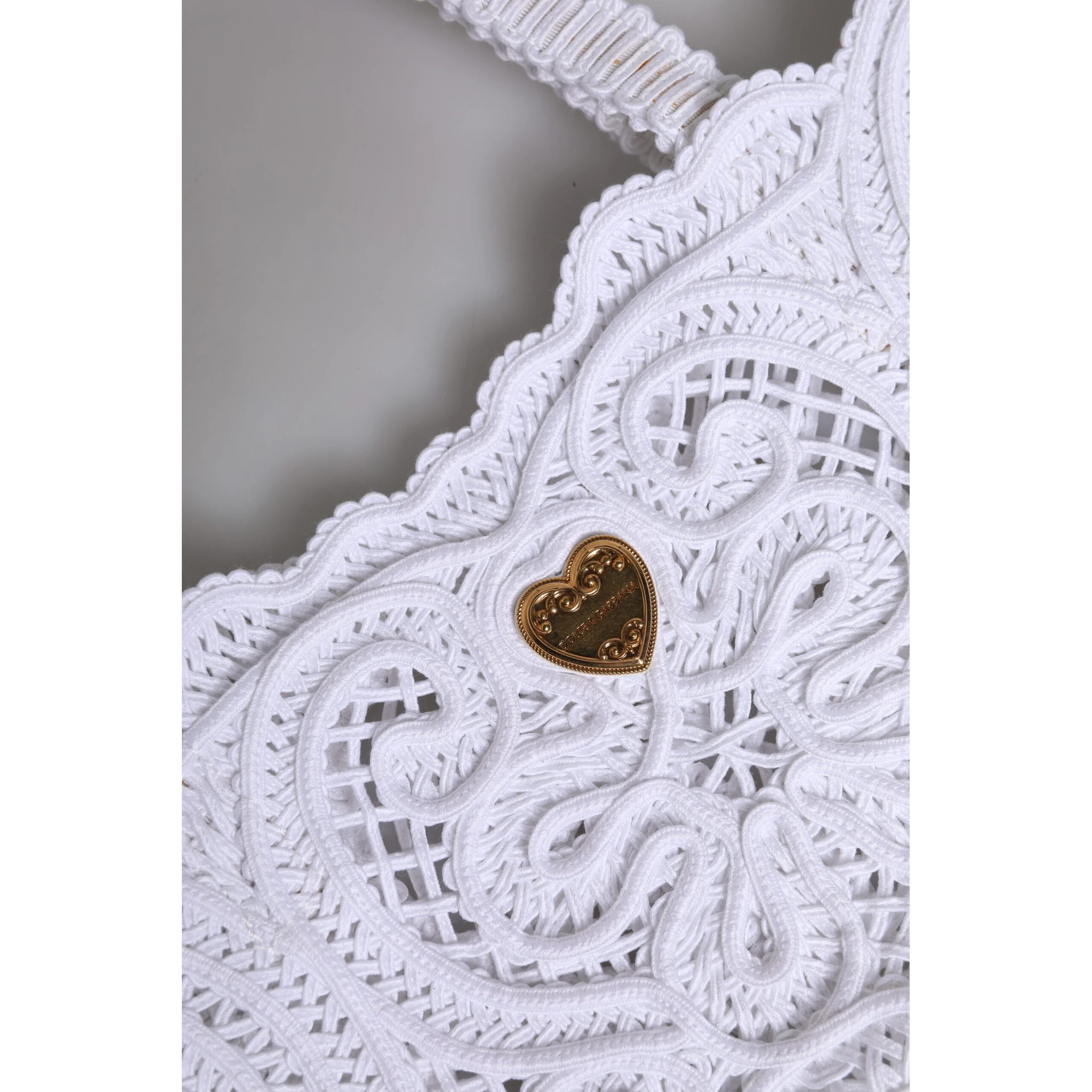 White Cordonetto Lace Beatrice Tote Shopping Bag