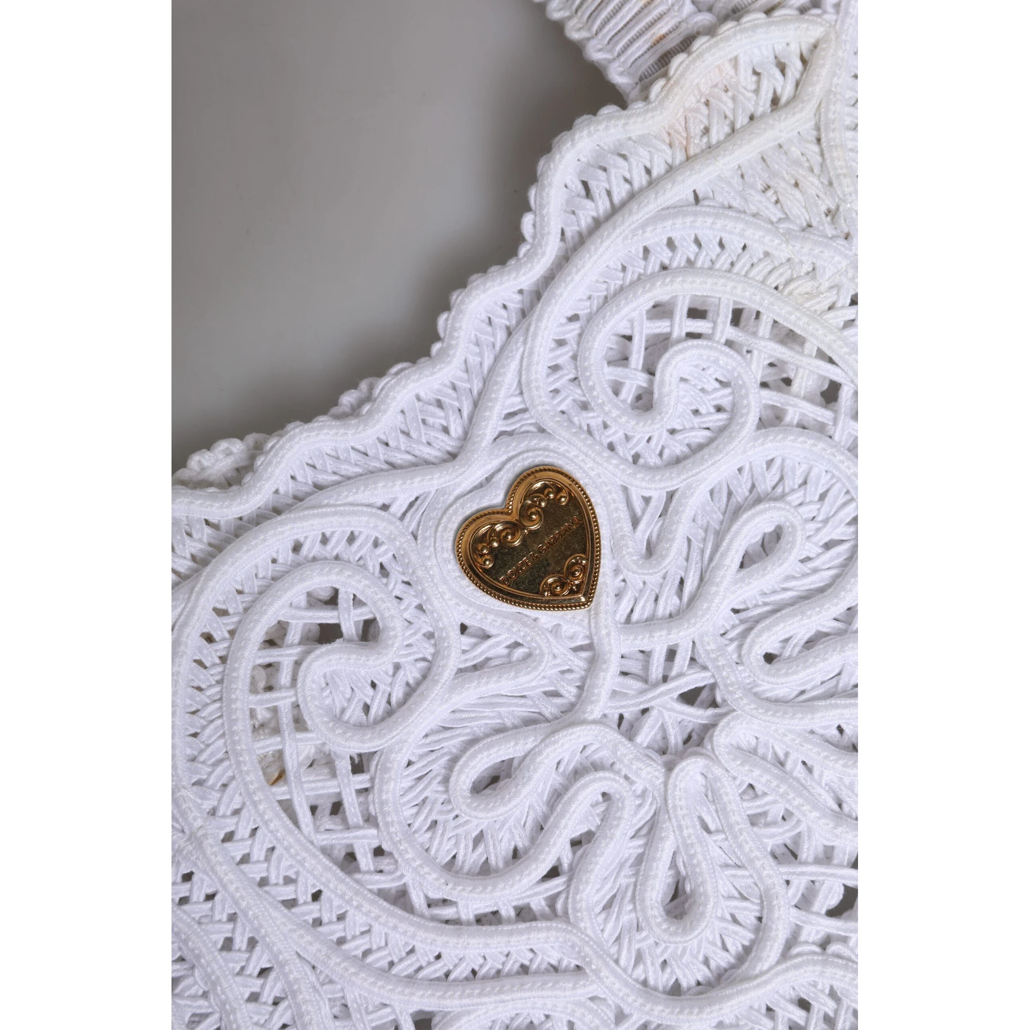 White Cordonetto Lace Beatrice Tote Shopping Bag