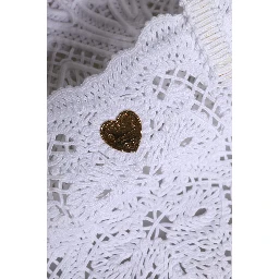 White Cordonetto Lace Beatrice Tote Shopping Bag