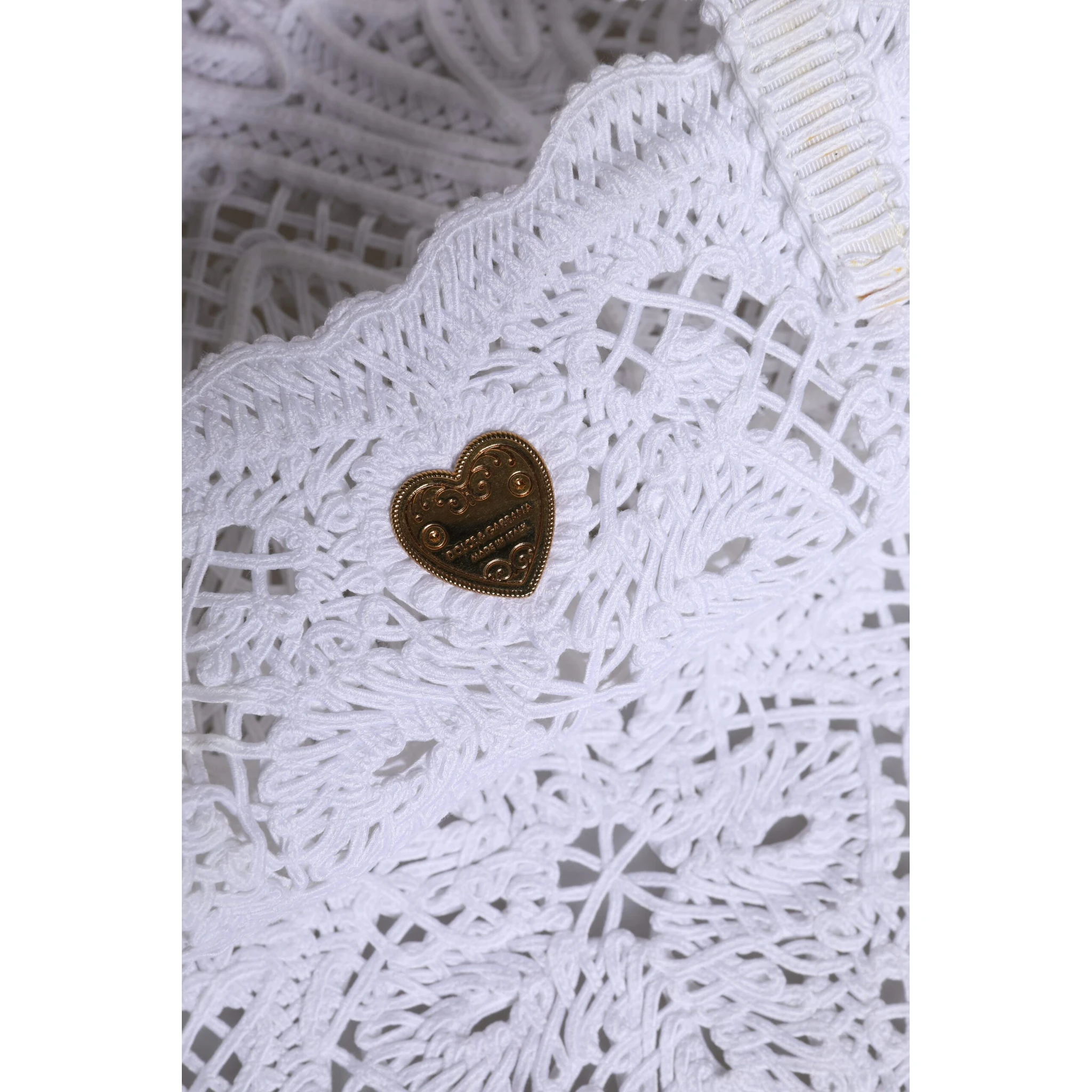 White Cordonetto Lace Beatrice Tote Shopping Bag