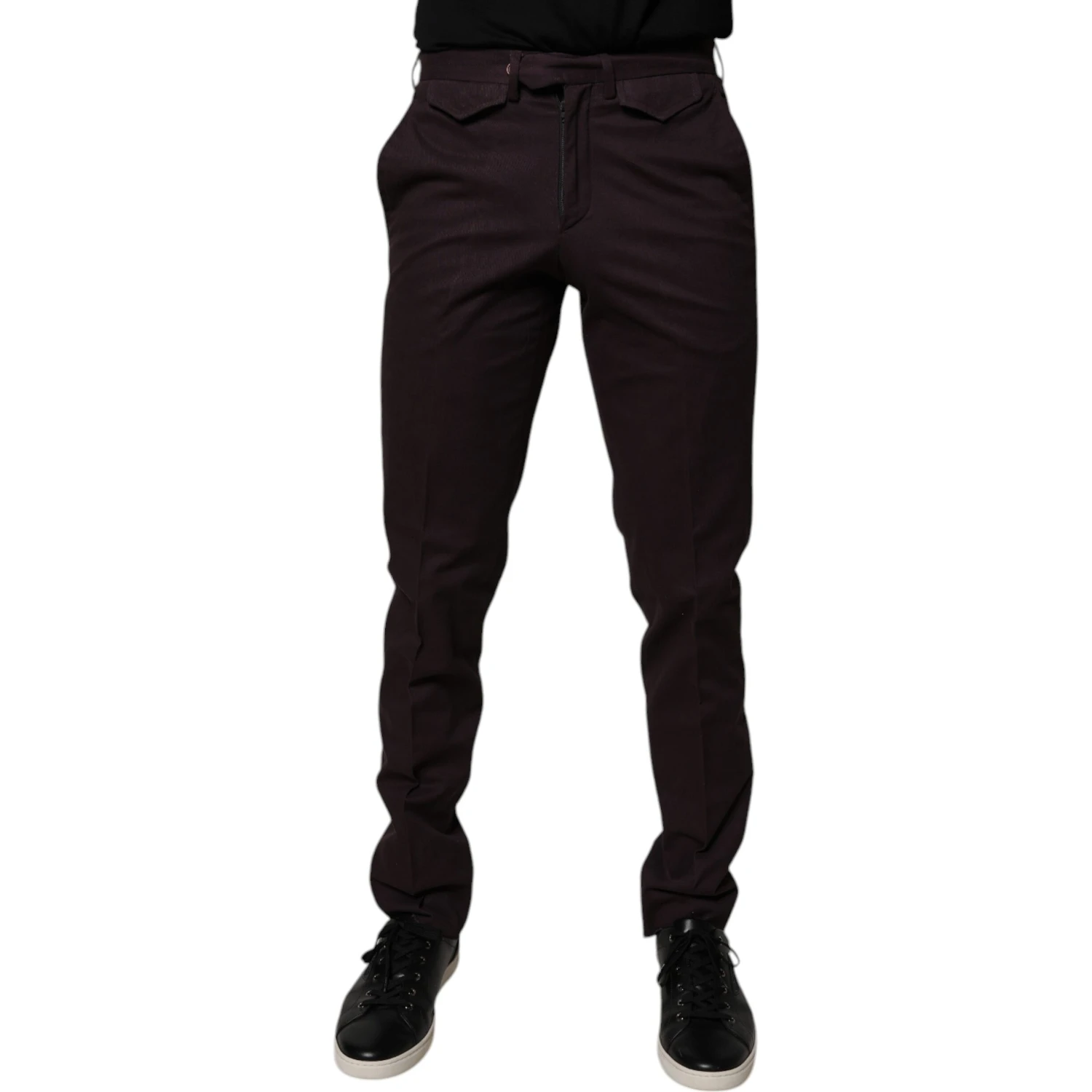 Brown Pure Cotton Slim Fit Men Dress Pants